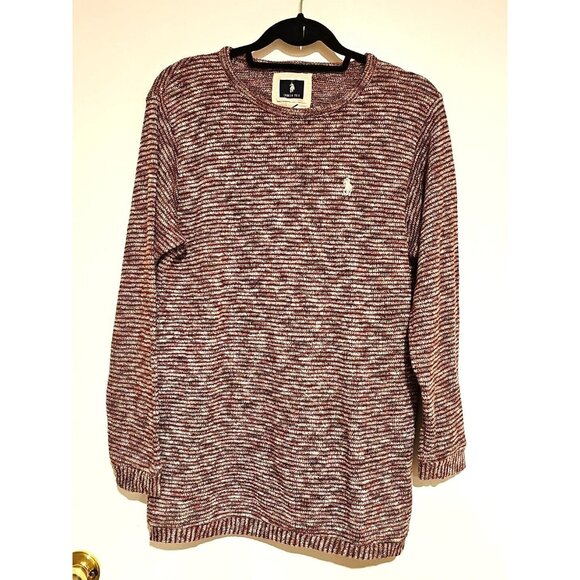 Lauren Polo Boucle Sweater Women Large Red White Knit Preppy Academia University - Picture 1 of 7